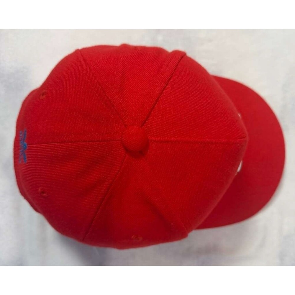 Adidas Originals Hat Red Snapback Cap Trefoil Logo Side Patch Retro Streetwear. - Picture 4 of 8